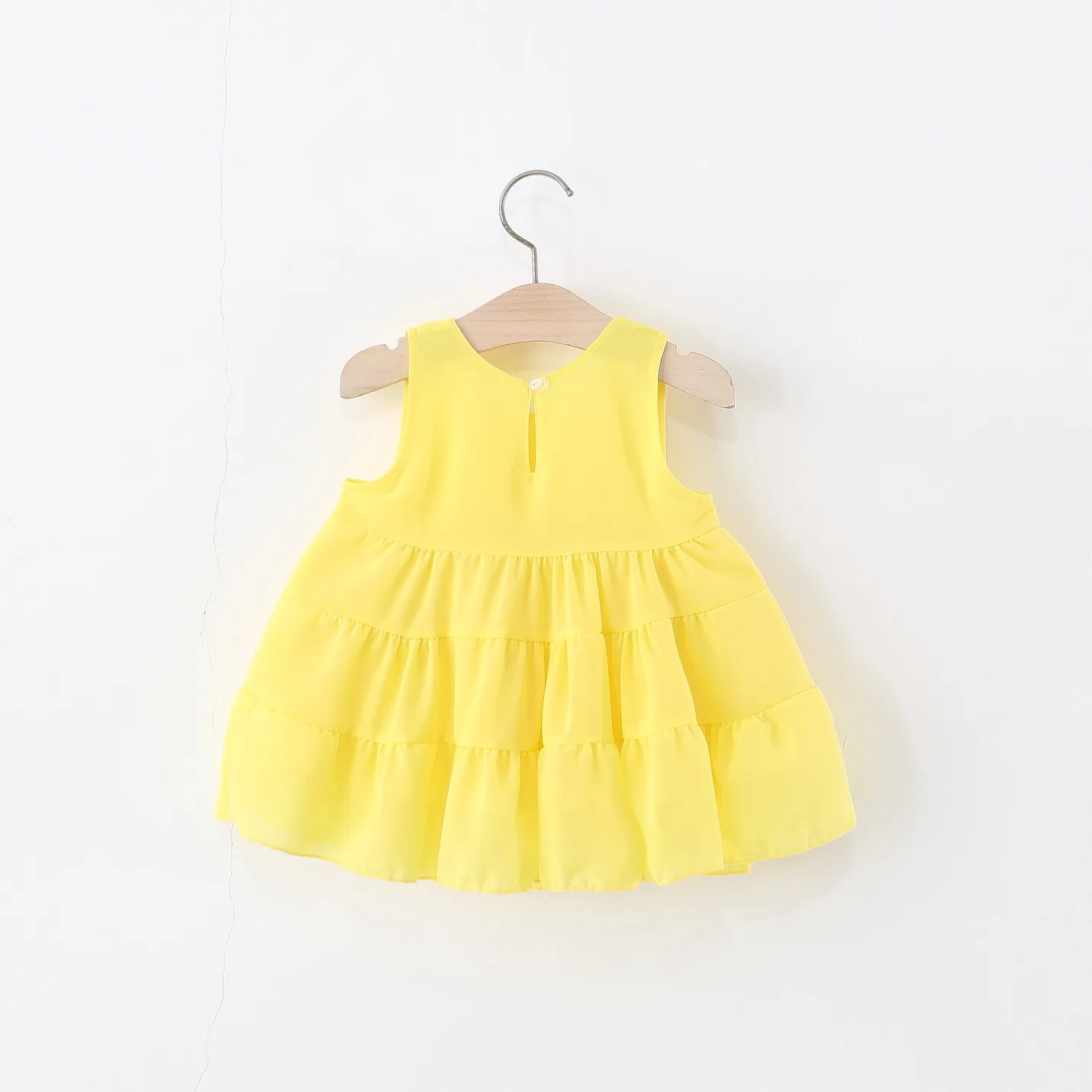 Ropa infantil de verano para niña, vestidos de gasa sin mangas con bonito lazo grande de dibujos animados coreanos, ropa para bebé, vestido de primer cumpleaños B077 - imagen 4