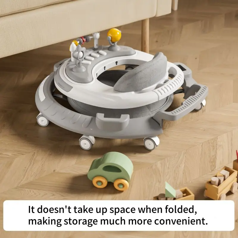 Andador plegable para bebé de 6 a 30 meses, carrito multifuncional para ayuda a caminar con disco musical, andador para bebé, carrito antideslizante - imagen 2