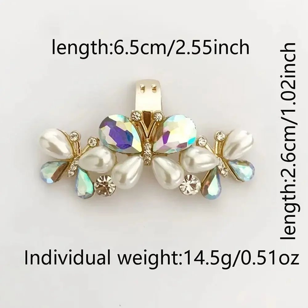 Clips de zapatos de perlas brillantes, hebilla de cristal extraíble, diamantes de imitación, decoración de zapatos de novia para mujer y mujer - imagen 5