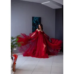 Vestido premama burdeos con corsé y mangas globo