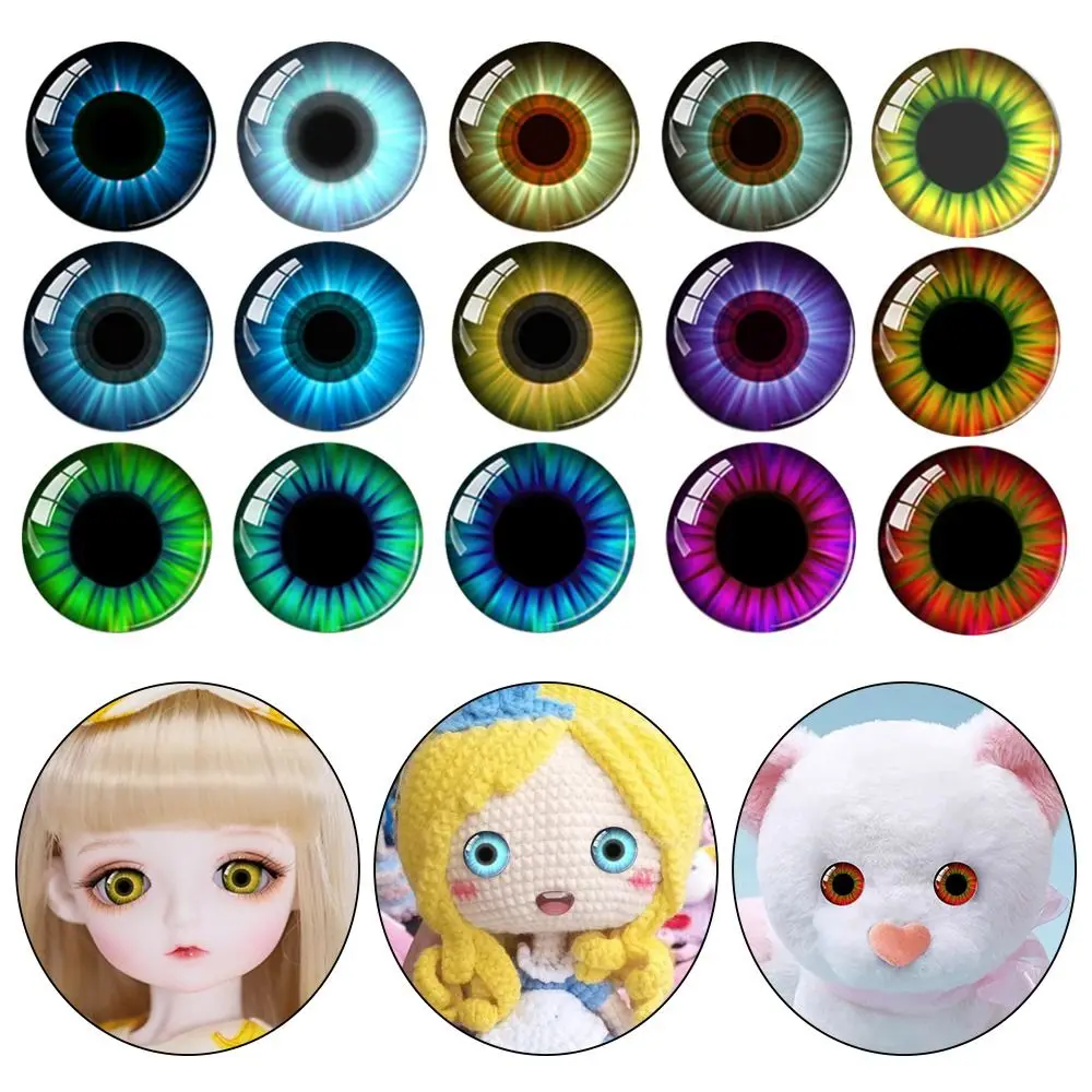 Ojos de Oso de Cristal con purpurina de seguridad, piezas de juguetes de peluche, artesanía de ojos, accesorios de muñecas de animales, 6mm-20mm, 10 pares