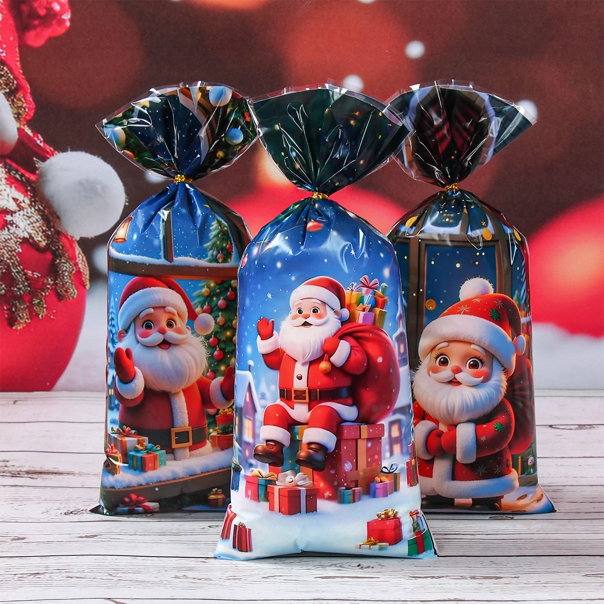 25/50 Uds. Bolsas de regalo de dulces de Feliz Navidad Año Nuevo 2026 bolsa de embalaje de galletas de caramelo de plástico 2025 Navidad decoración del hogar - imagen 5