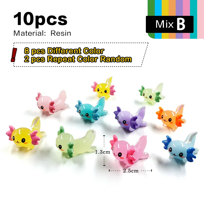 10pcs Mix Axolotl-B