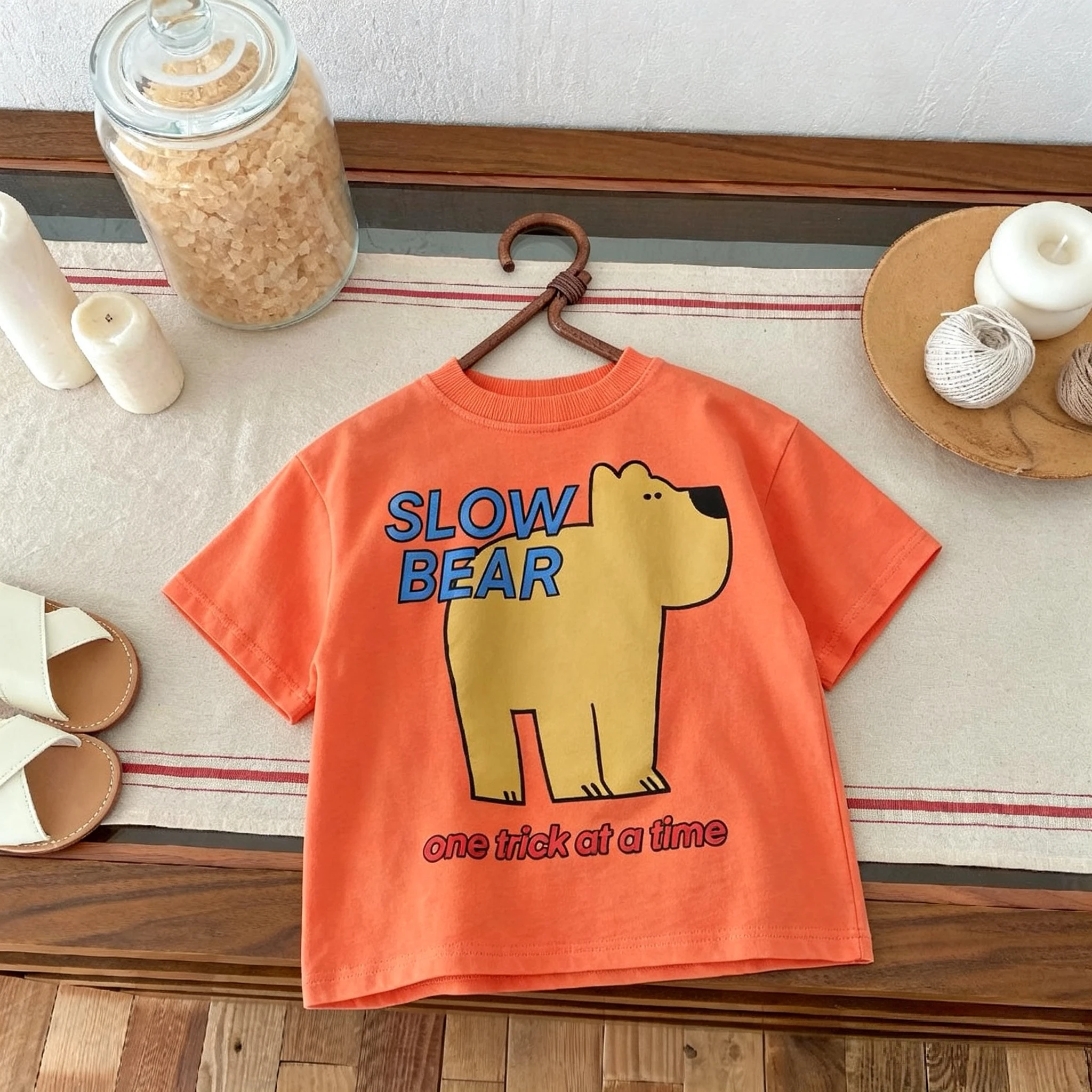 Camiseta de manga corta para niños con estampado de dibujos animados