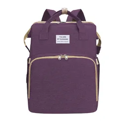 Mochila para pañales con cambiador de piel sintética para viaje
