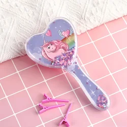 Cepillo de pelo infantil con unicornio – Peine portátil de viaje
