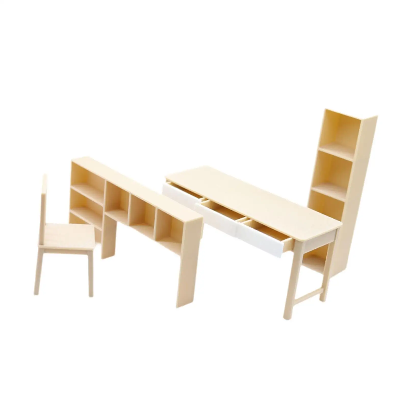 Modelo de escritorio y estantería para casa de muñecas a escala 1/12, microescena simulada, decoración de escena de habitación, muebles de casa de muñecas en miniatura - imagen 2