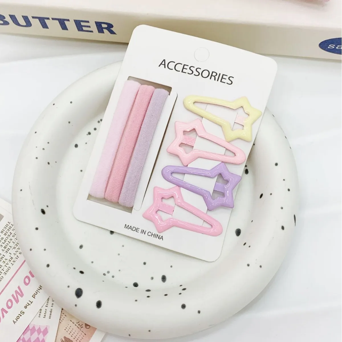 Pinzas para el cabello sólidas para niñas, conjunto de bandas de goma para niñas y niños, horquillas geométricas dulces y bonitas de Color caramelo, accesorios bonitos para el cabello nuevos - imagen 2