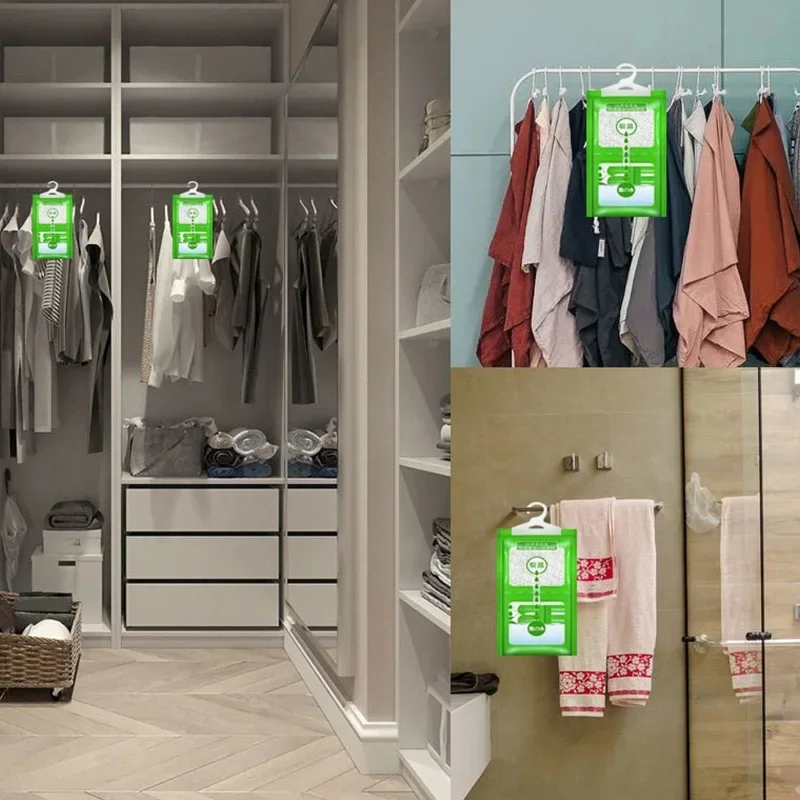 Bolsa colgante absorbente de humedad para armario, bolsas antihumedad a prueba de moho, bolsa seca, deshumidificación para armario, desecante interior, 10 Uds. - imagen 3