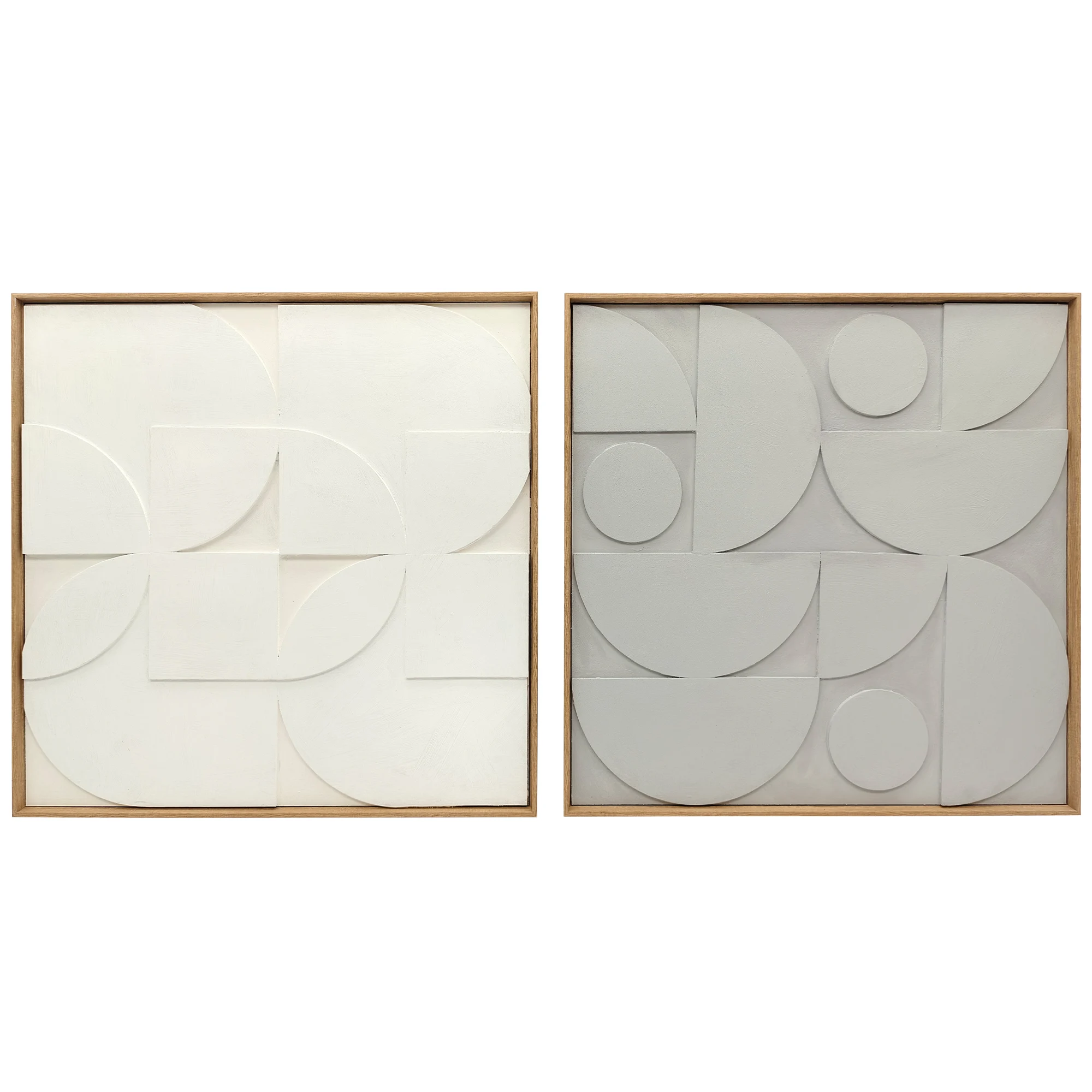 HOMCOM Decoración de Pared de Madera 3D, Juego de 2 Piezas, Adornos de Pared 80 cm con Patrones Geométricos Huecos, Decoración Moderna para Salón, Dormitorio, Pasillo, Blanco