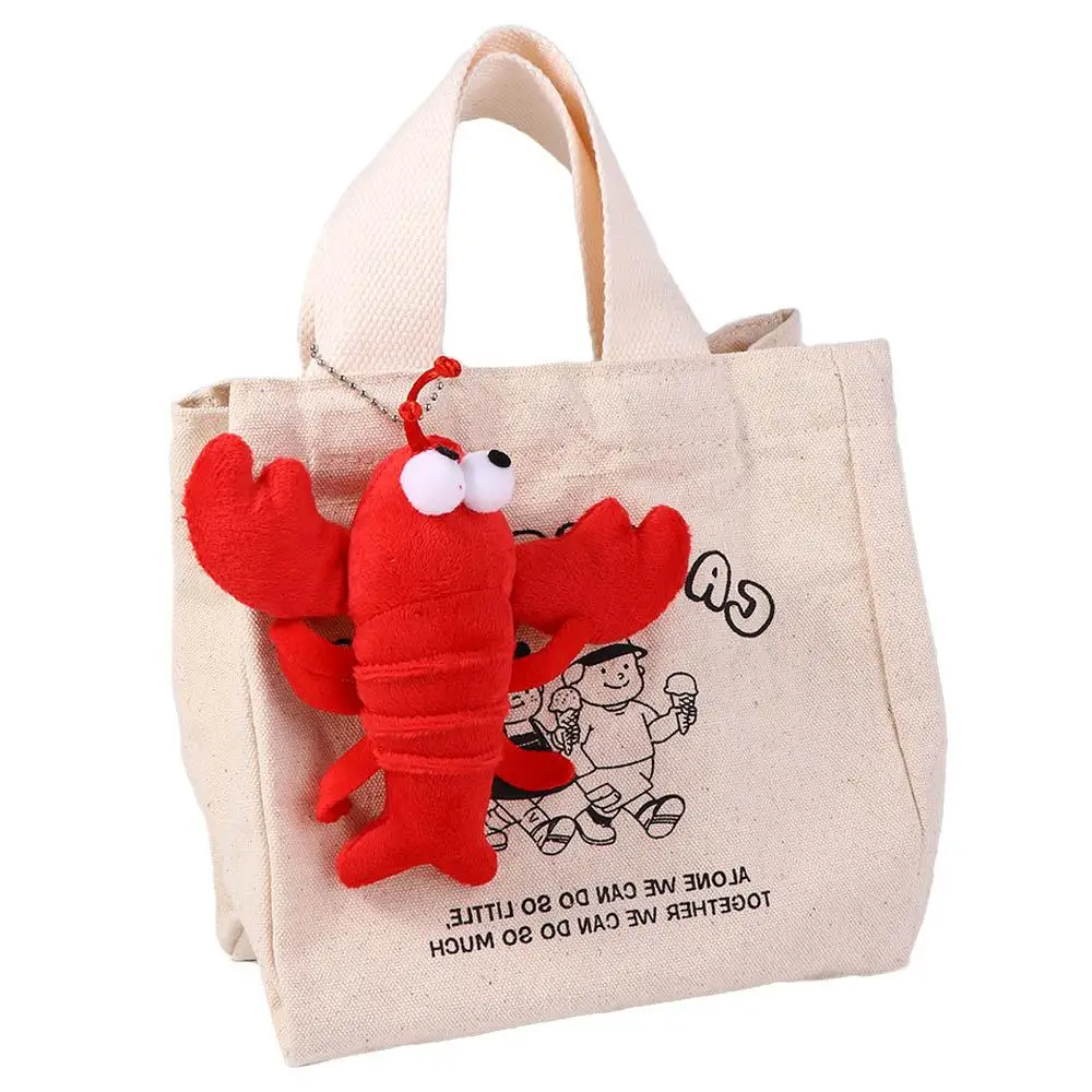 Llaveros de juguete de peluche con forma de cangrejo Kawaii, colgante de bolsa de Animal de peluche lindo, regalo de juguete divertido, decoración de mochila escolar de langosta roja - imagen 5