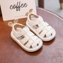 Sandalias anticolisión de cuero genuino para bebés y niños – Antigolpes