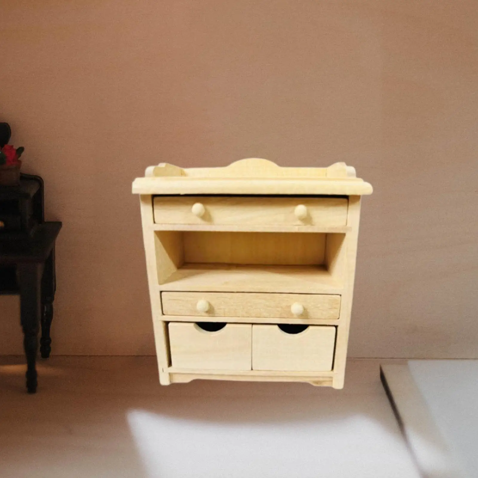 1/12 Scale Dollhouse Night Stand,Dollhouse Movement Cabinet,Mini Handcraft