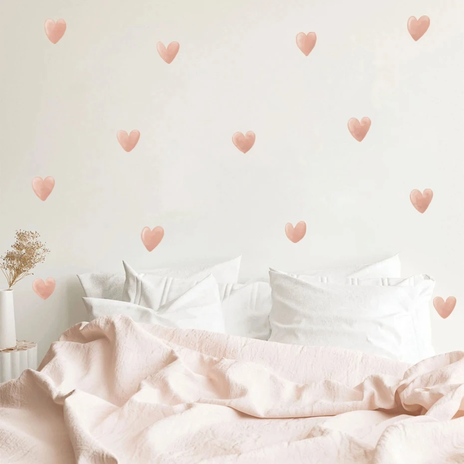 Pegatinas de pared acuarela bohemia para bebé corazón arcoíris - imagen 2