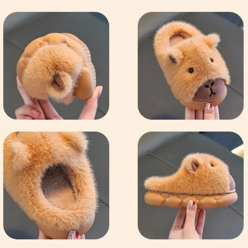 Zapatillas de capibara bonitas a la moda para niños, zapatos cómodos para mantener el calor, Zapatillas de casa para invierno - imagen 5