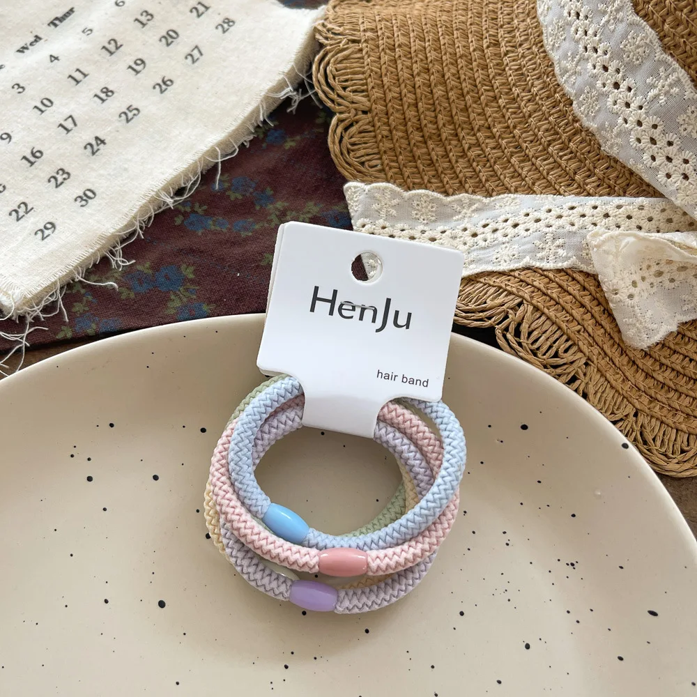 Diademas coloridas sin costuras para niñas, bandas de goma de alta elasticidad, lazos para el cabello para bebés y niños, cuerdas gruesas para el cabello para cuerdas para la cabeza simples y dulces - imagen 3