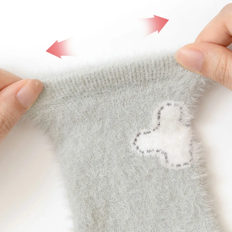 Calcetines de invierno para bebé en tubo, 0-5T, dulce oso de dibujos animados, calcetines gruesos hasta la rodilla para niñas, calcetines coreanos para niños pequeños - imagen 5