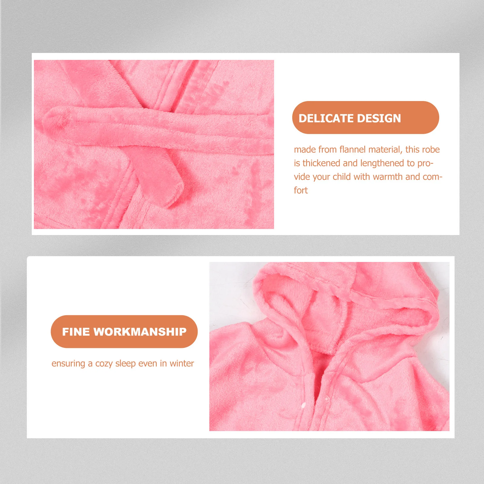 Albornoz con capucha para niños pequeños, bata de franela suave y cálida, ropa de dormir acogedora, abrigo de casa para niñas, batas para niñas - imagen 3