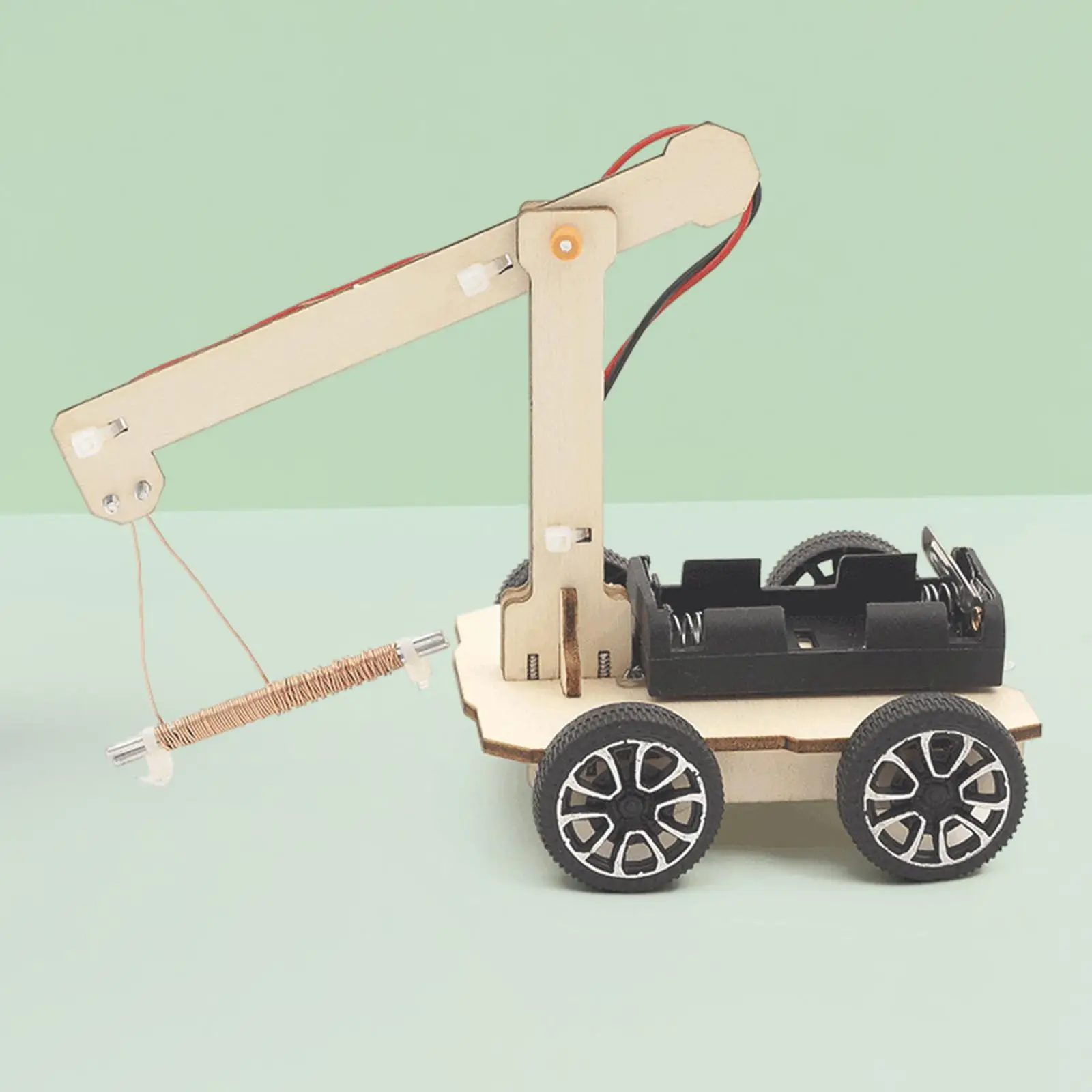 DIY Hand Crank Crane Kit DIY Assembled Teaching Prop Hand Eye Coordination Science Project Kit for Children Beginners Teens Kids
