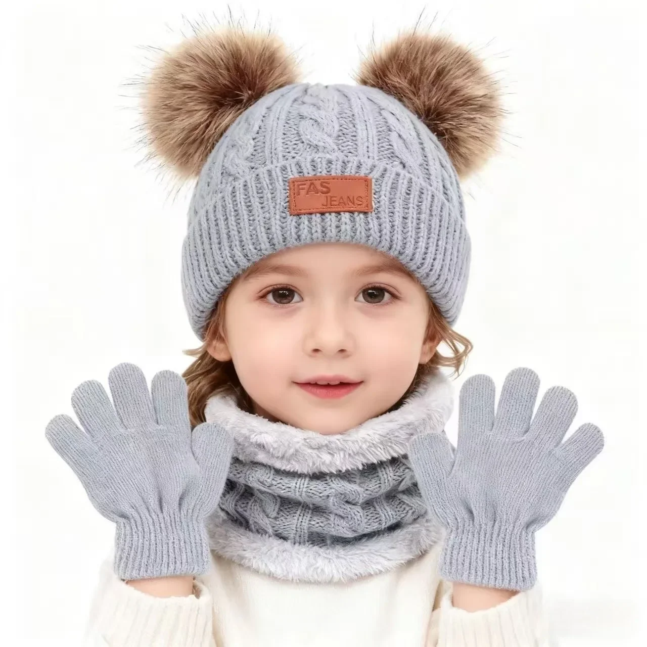 MILANCEL Conjunto de invierno para bebé con gorro, bufanda y guantes