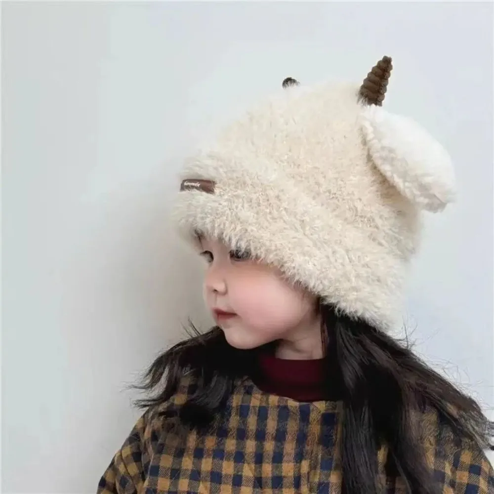 Gorro de cuerno de oveja a la moda, gorro redondo ajustable a prueba de viento, gorro cálido con protección para los oídos para invierno - imagen 4