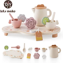 Let's Make set té madera para niñas juego imitación infantil