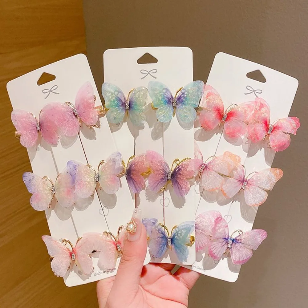 Horquillas mariposa arcoíris – Pasadores de pelo divertidos para niñas - imagen 3