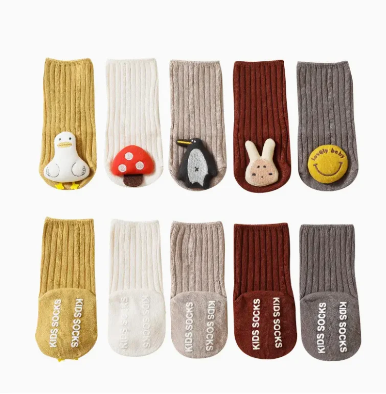 Calcetines juguetones para bebé, transpirables y antideslizantes para uso interior/exterior, calcetines para bebé, calcetines infantiles de punto suave con diseños juguetones - imagen 5