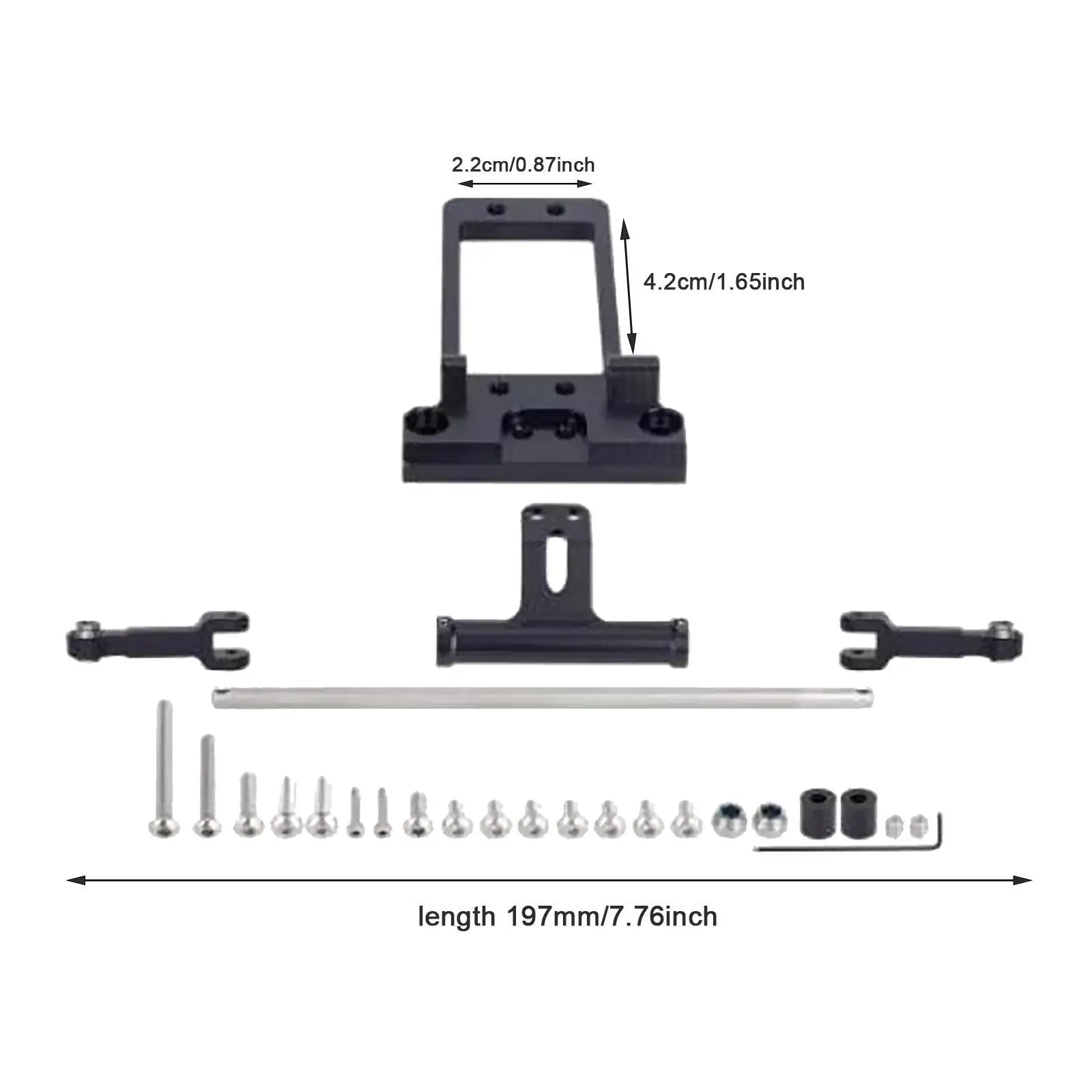 Bta Servo Mount with Full Hydraulic Steering Cylinder Kit RC Car Repair Kit for 1/10 RC Crawler Wraith RC Car Accessories