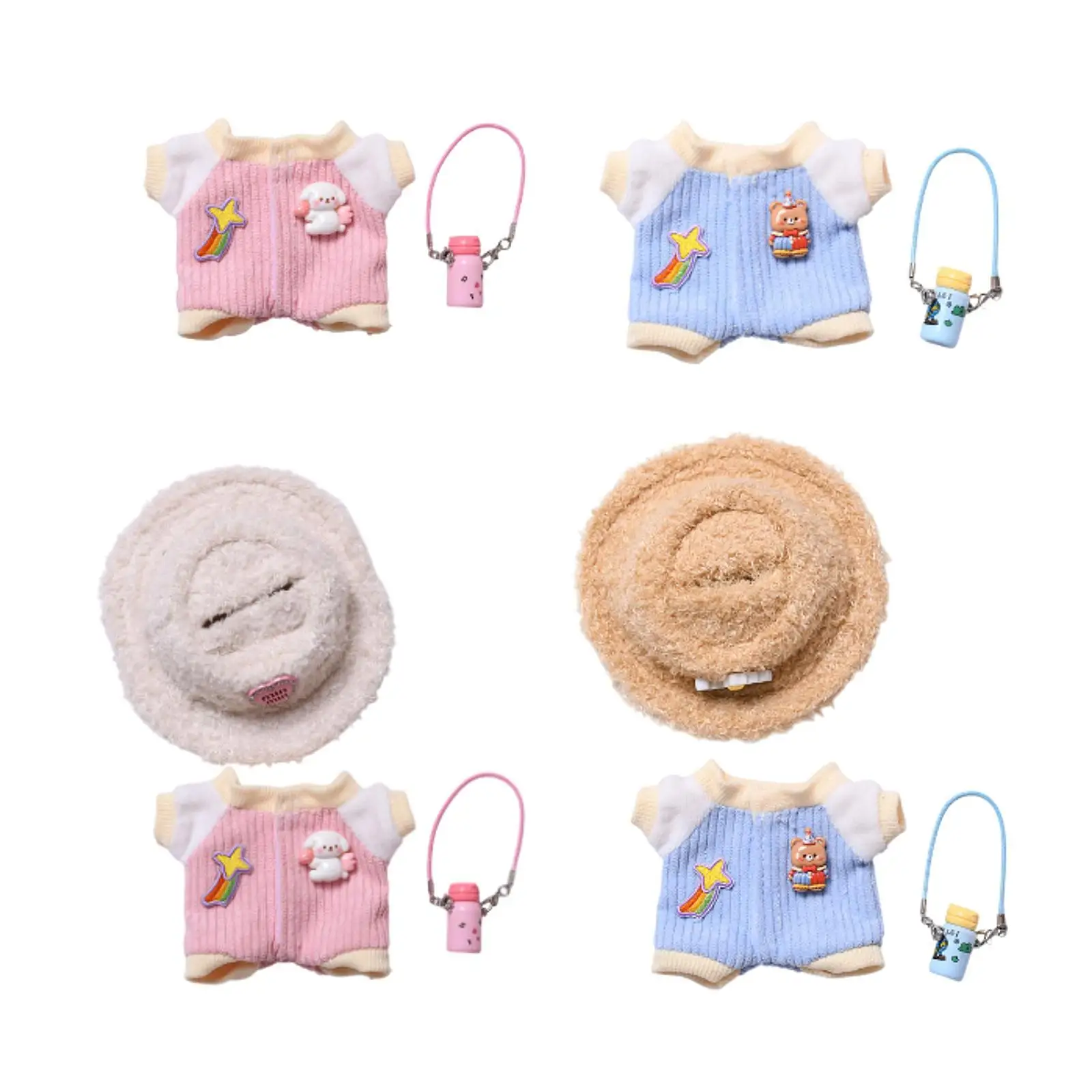Plush Doll Clothes for 15 17cm Doll Soft with Kettle Costumes DIY Plush Doll Accessories Photo Props Fashion Keychain Clothes