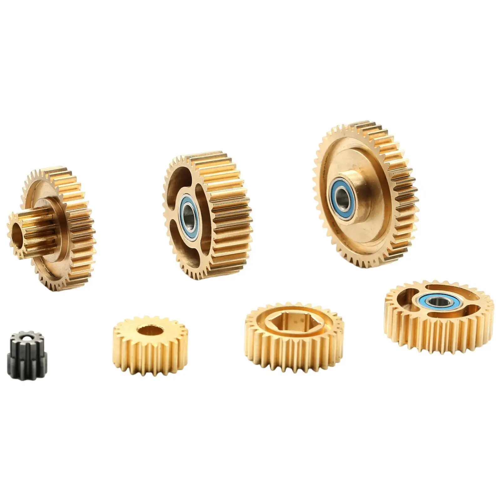1:14 RC Car Copper Gearbox Gear Set, High Performance 44T, 37T, 36T, 30T, 27T, 20T, 10T Motor Gearbox Gears for Tow Drag Truck
