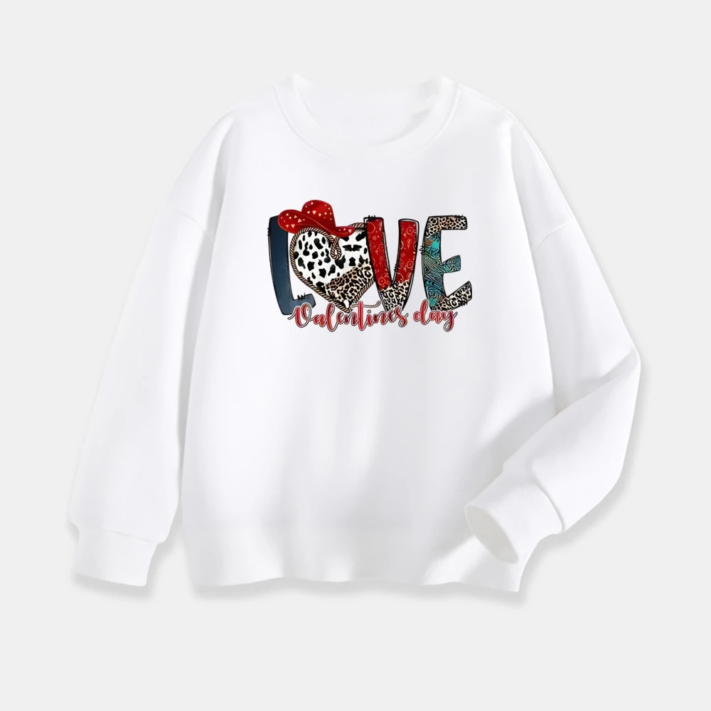Sudaderas con estampado de San Valentín para niños, ropa para niña y niño, jersey de cuello redondo para el Día de San Valentín, regalos superiores, trajes de invierno para chico - imagen 5