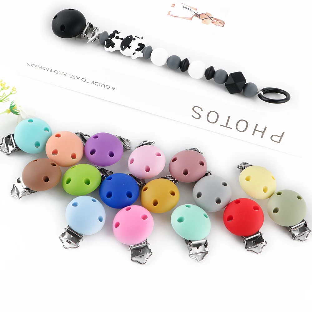 Kovict 4Pcs 30mm Round Silicone Clips Dummy Holder Silicone Clip DIY Backpack Hat Chain For Jewelry Making Crafts - imagen 4