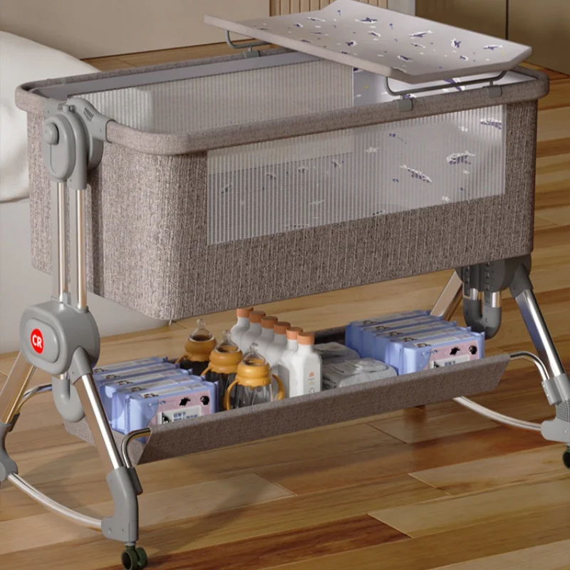 Cuna portátil multifuncional, cuna plegable portátil, cama bb, altura ajustable, empalme, cama queen para recién nacidos - imagen 3