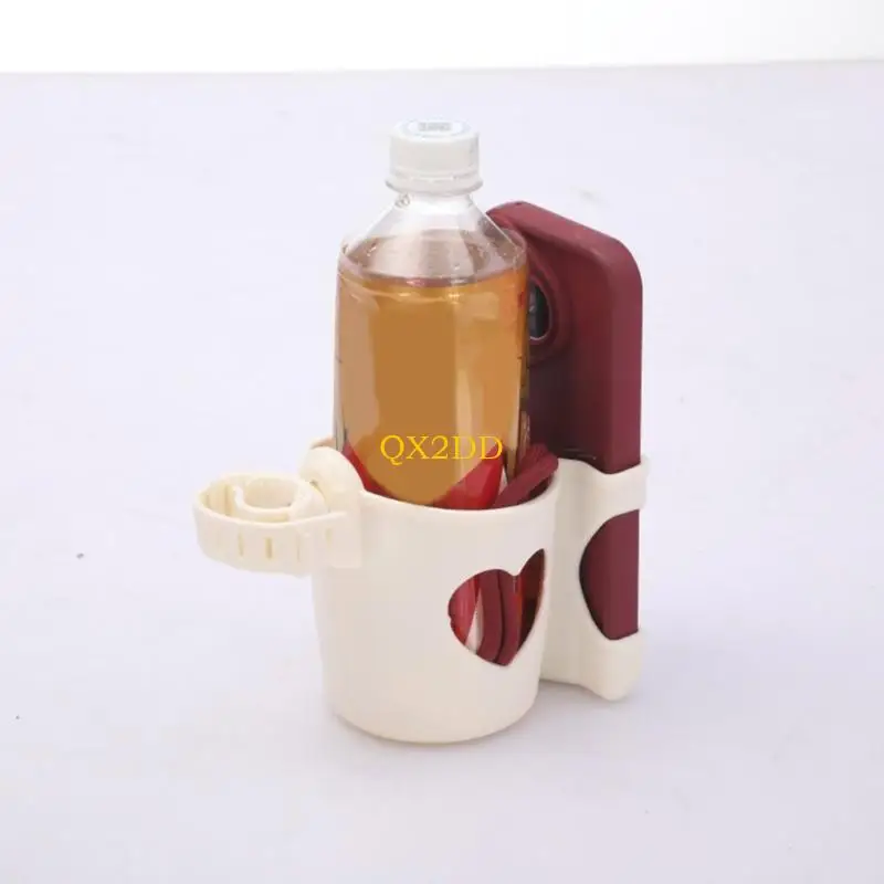 Práctico portavasos QX2D para cochecitos bebé con rotación 360 ​​grados y soporte para teléfono integrado para actividades - imagen 5
