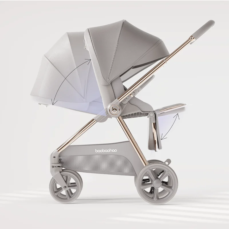 Cochecito de viaje 3 en 1 Easy Walker, cochecito de bebé chino con Material de algodón, puede sentarse hacia abajo, empuje bidireccional - imagen 4