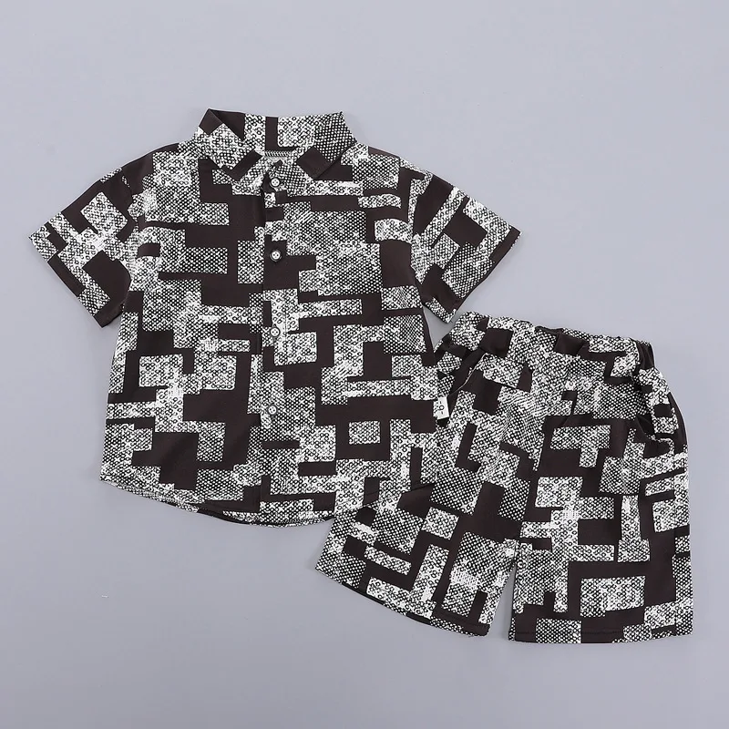 Nueva ropa de verano para bebés, traje para niños, camisa, pantalones cortos, 2 unids/set, ropa para niños pequeños, disfraz informal de moda infantil, chándales para niños - imagen 2