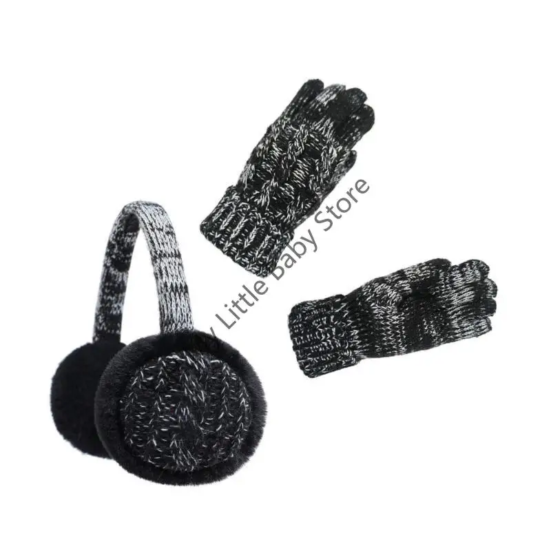 M76C Manoplas con dedos divididos Guantes cálidos y orejeras Conjunto esencial plegable para clima frío para niños Equipo a - imagen 4