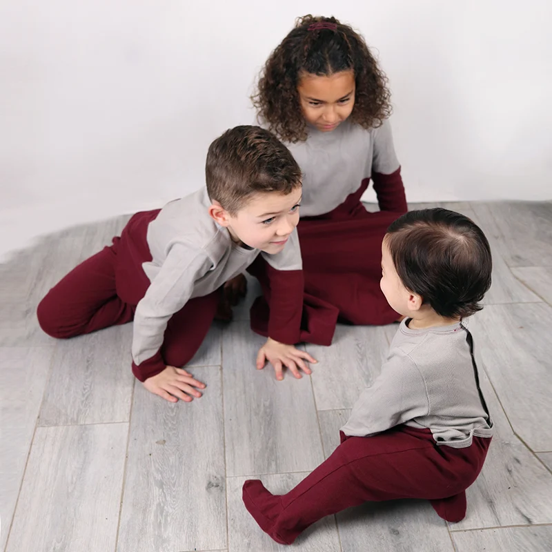Conjunto de pijama de 2 piezas para niño y niña, ropa acanalada con cuello redondo, top y pantalones de colores, para verano y primavera - imagen 5