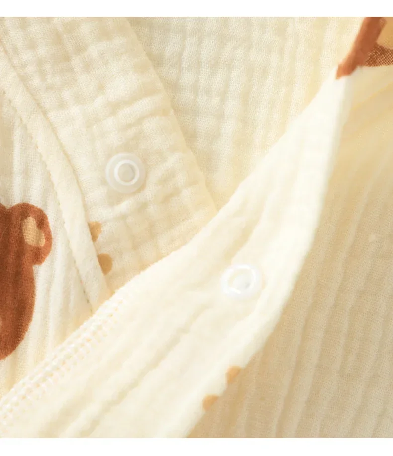 Mono de manga corta para niñas y bebés, Pelele de algodón con estampado de gasa completo, pijamas para recién nacidos de 0 a 18 meses - imagen 5