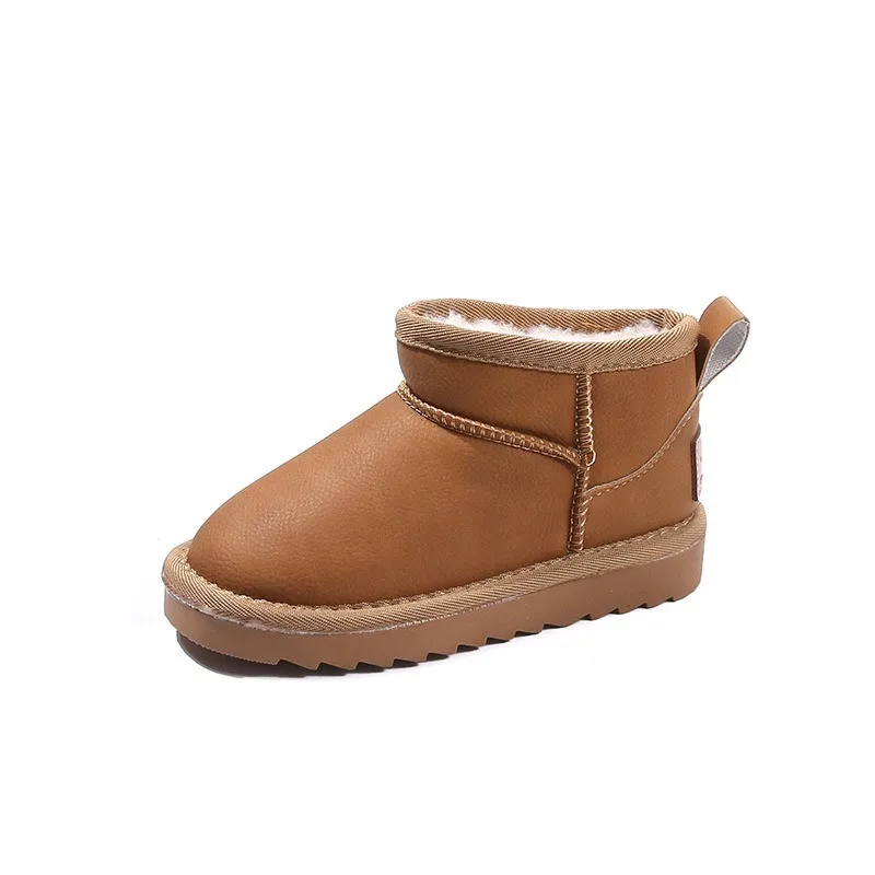 Botas de moda para chicas, botas cortas de nieve de princesa para niños, marca con botas planas informales antideslizantes de terciopelo grueso, novedad de invierno de 2025 - imagen 5