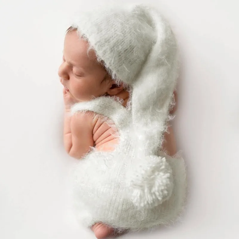 Conjunto bebé recién nacido de felpa con sombrero para fotos - imagen 4