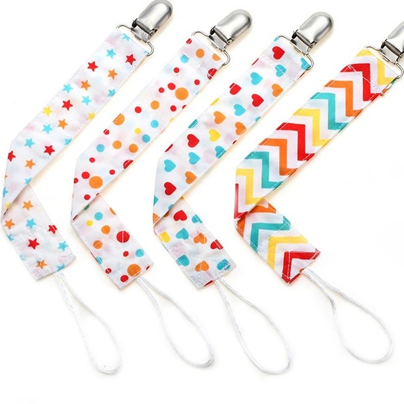 4 unids/lote de Clips para chupete de bebé, cadena de algodón, soporte para chupete, Chupetas, hebilla anticaída, correa, soporte para pezones para alimentación infantil - imagen 5