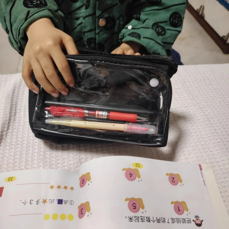 Nueva bolsa de lápices de gran capacidad desmontable de doble cara de 9 capas, bolsa de papelería Reversible para estudiantes, bolsa de almacenamiento multifuncional - imagen 5