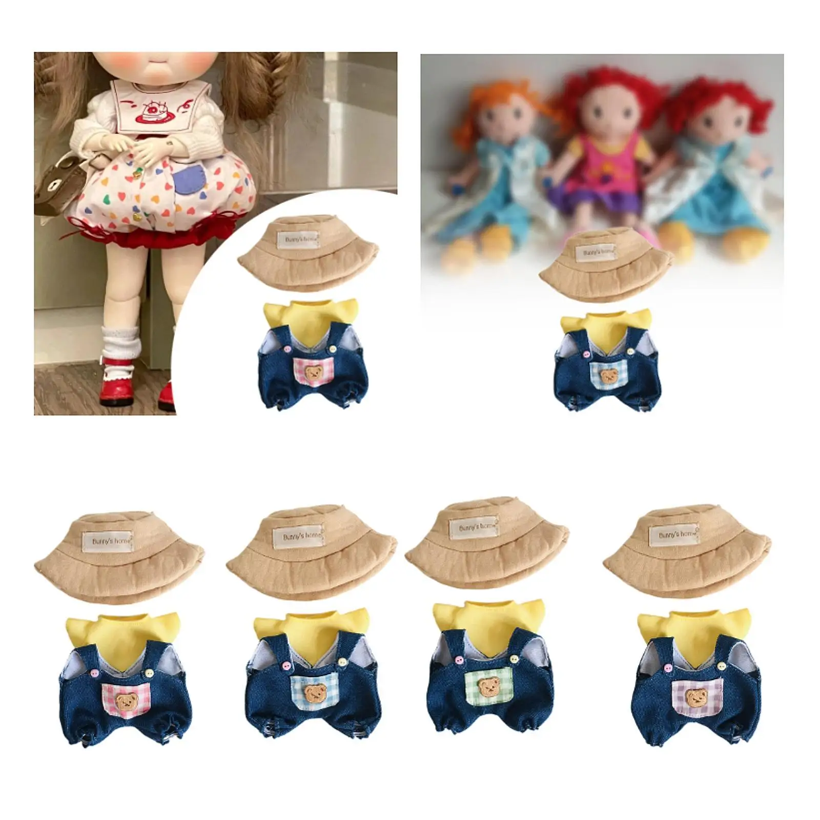 17cm Plush Doll Clothes Soft Stylish Plush Doll Accessories Photo Props Stuffed Animals Clothes Doll Clothing Cute Doll Outifits