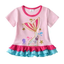 Camiseta DXTON sirena niña – Manga corta algodón con volantes