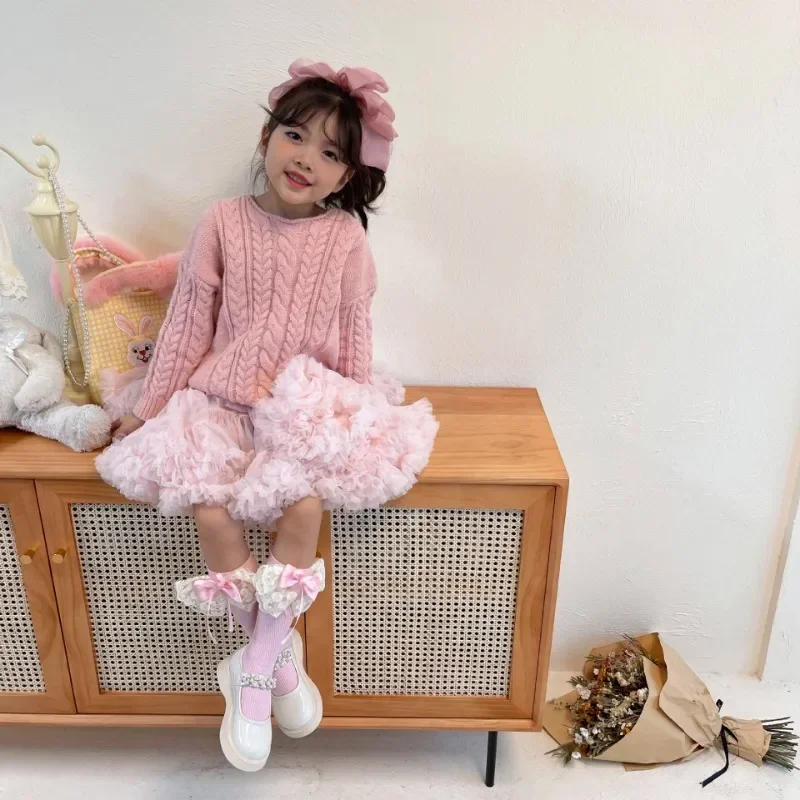 Calcetín de algodón suave hasta la rodilla para niña pequeña, calcetín Retro europeo, lazo de encaje, primavera y otoño, 2-8T, 1 par - imagen 4