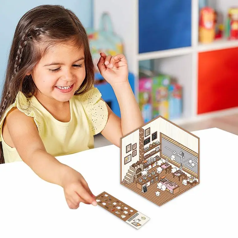 Haga su propia escena pegatinas 3D calcomanías para casas, calcomanías para supermercados, hornear, lavandería, libros familiares, decoración, herramientas diarias reutilizables - imagen 2