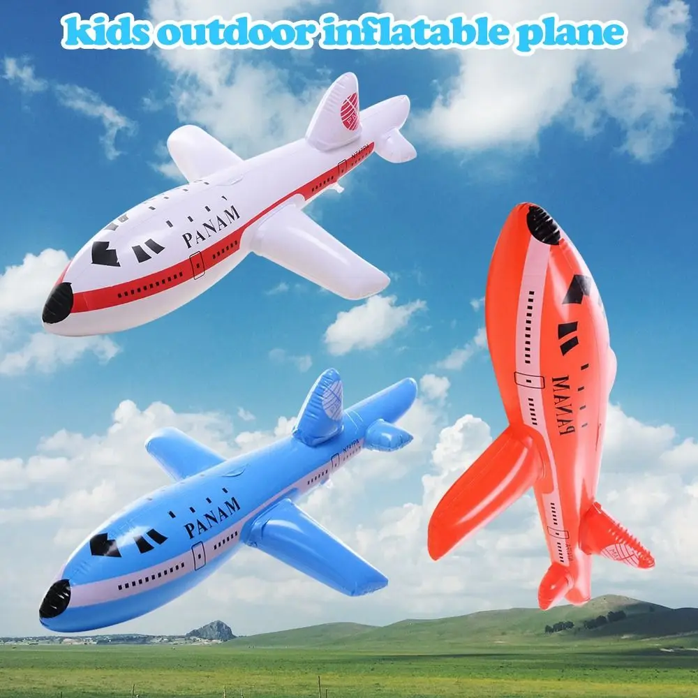 Avión inflable de 2 piezas para niños, juguete inflable con tubo para diversión al aire libre, juguete clásico, regalo de cumpleaños - imagen 2