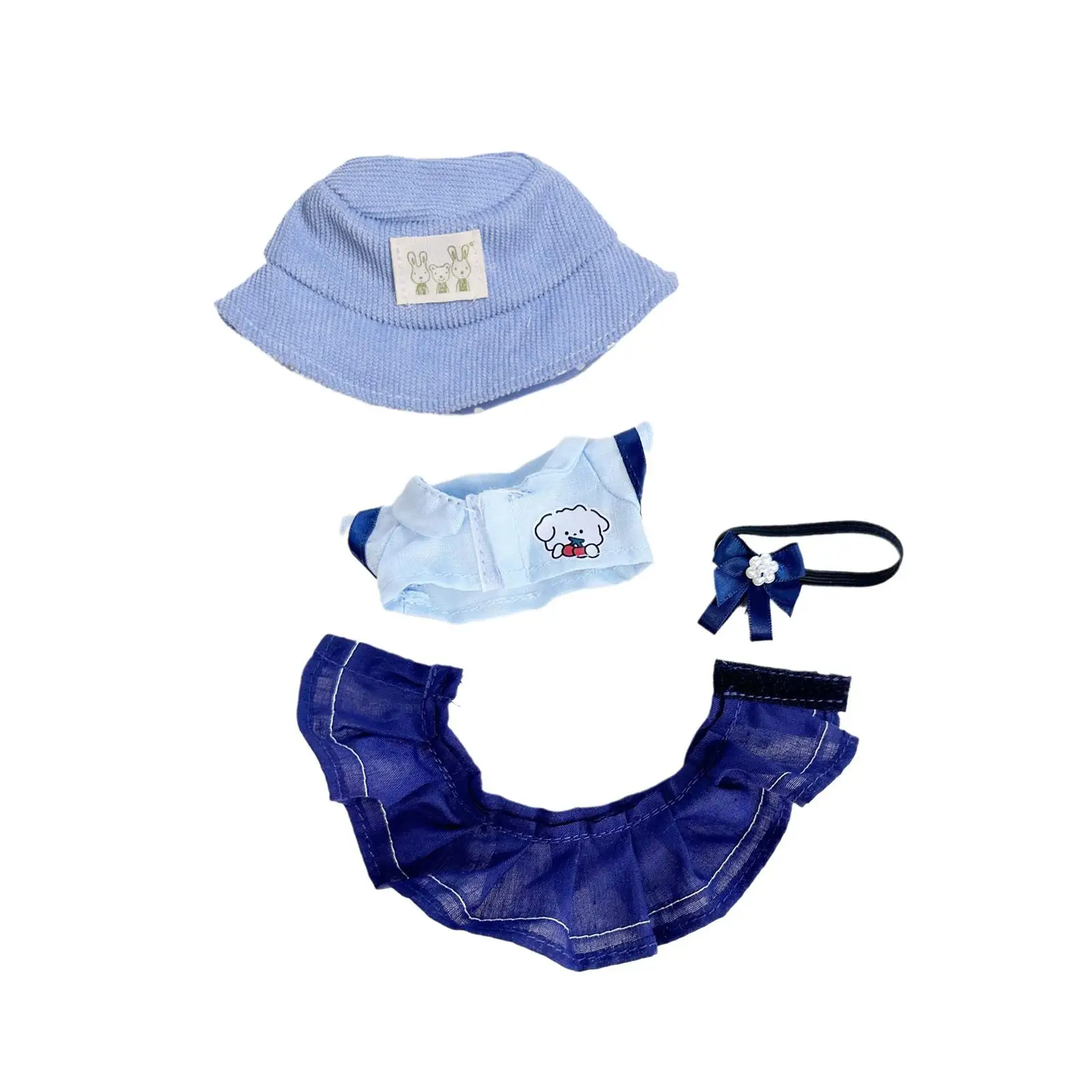 4Pcs 6 inch Doll Clothes Suit Hands on Doll Accessories Clothing for Kids Detachable Doll Shirt Skirt Outifits Dress up Costumes